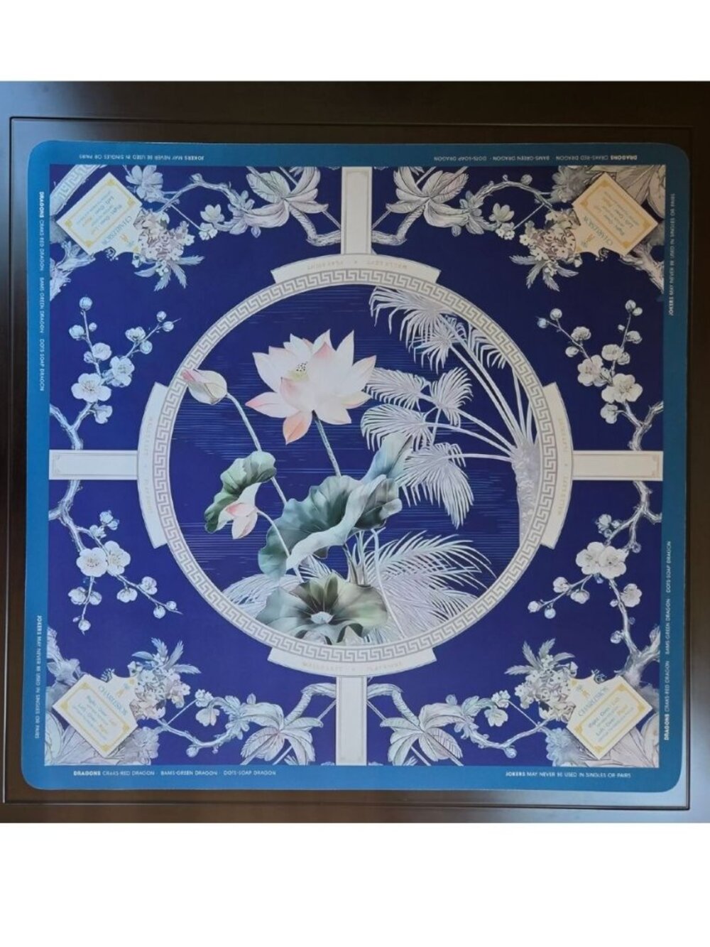 Purple Lotus Mah Jongg Table Mat - Neoprene Table Cover 32x32